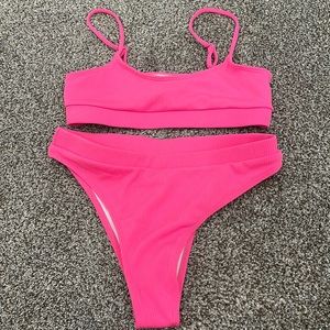 !!NEW!! Hot pink ribbed bikini